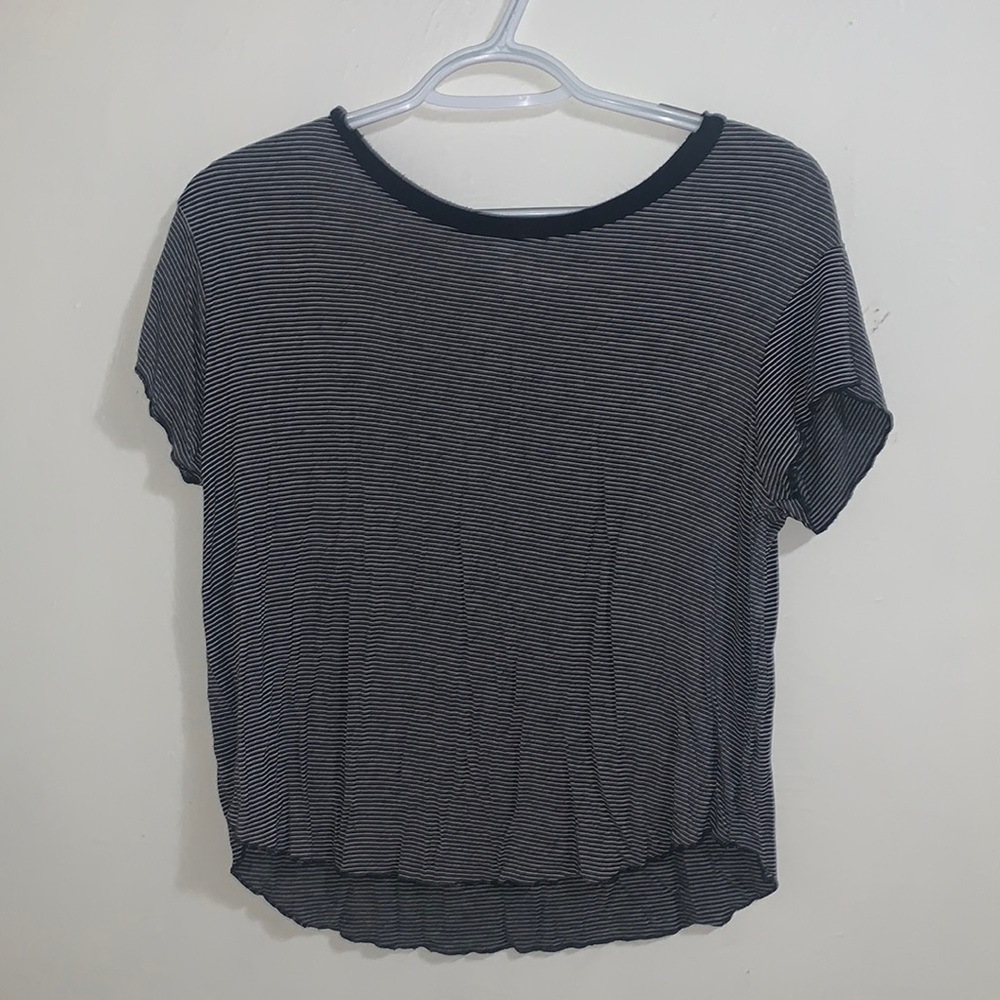 Black and cream stripped shirt
